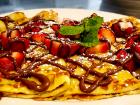 The famous Strawberry Nutella Crepes at Annie's Pancake House in Skokie