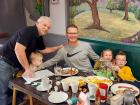 Family enjoying breakfast at Les Brothers Restaurant in Oak Lawn