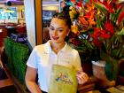 Friendly server at Papagalino Cafe & Pastry Shop in Niles