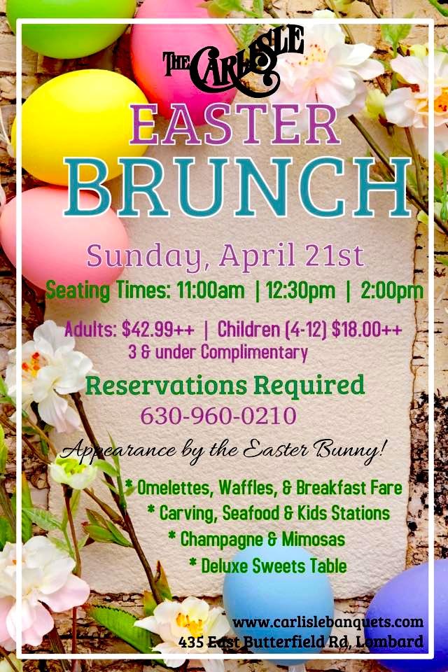 Easter Sunday Brunch at Carlisle Banquets Lombard OPA Chicago
