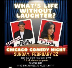 Angelo Tsarouchas & Ellen Karis Live Comedy at Chateau Ritz - Niles