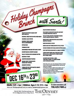Holiday Champagne Brunch with Santa at Odyssey Country Club in Tinley Park