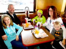 Family enjoying lunch at Billy Boy's Restaurant in Chicago Ridge