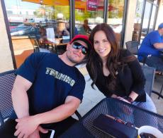 Couple enjoying lunch at Brandy's Gyros in Chicago