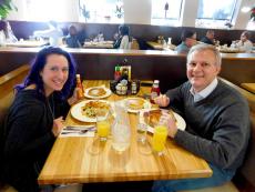 Couple enjoying breakfast at Butterfield's Pancake House & Restaurant in Oak Brook Terrace