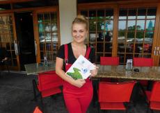 Friendly server at The Cafe Mistiko in Deerfield