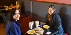 Friends enjoying lunch at Charkie's Restaurant in Carol Stream