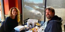 Couple enjoying lunch at Charkie's Restaurant in Carol Stream