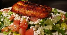 The famous Salmon Salad at Demetri's Greek Restaurant in Deerfield