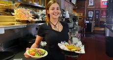 Friendly server at Draft Picks Sports Bar in Naperville