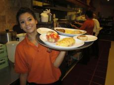 Friendly server at Eggs Inc. Cafe in Bolingbrook