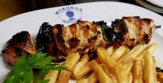 The famous Chicken Souvlaki at Mykonos Greek Restaurant in Niles