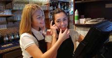 Friendly staff at Papagalino Cafe & Pastry Shop in Niles