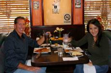 Couple enjoying dinner at Rose Garden Cafe in Elk Grove Village