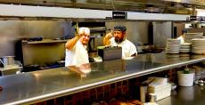 Hard working kitchen crew at Tasty Waffle Restaurant in Romeoville