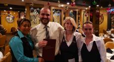 Friendly manager and staff at Tom's Steak House in Melrose Park