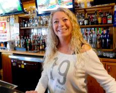 Friendly bar server at Williams Street Tap in Crystal Lake