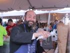 Father George working the gyros -  Big Greek Food Fest, Niles