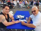 Friends enjoying the Big Greek Food Fest of Niles