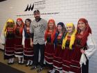 Neolea Hellenic Dancers with Metropolitan Nathanael - Chicago White Sox Greek Heritage Night