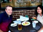 Couple enjoying Johnny's Kitchen & Tap Octoberfest in Glenview