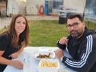 Couple enjoying the St. Demetrios Elmhurst Greek Fest