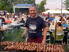 Hard working volunteer at the St Demetrios Greek Fest in Elmhurst