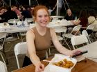 Happy participant enjoying the St Demetrios Greek Fest in Elmhurst