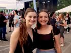 Friends enjoying the St Demetrios Greek Fest in Elmhurst