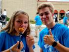 Volunteers taking a break - St. Nectarios Greekfest, Palatine