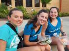 Volunteers enjoying a break at the St. Nectarios Greek Fest in Palatine