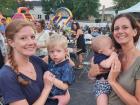 Moms and kids enjoying the St. Nectarios Greek Fest in Palatine