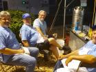 Volunteers taking a break at St. Nectarios Greek Fest in Palatine