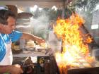 Hard working volunteer - Flaming Saganaki...OPA! St. Nectarios Greekfest, Palatine