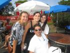 Hard working volunteers with guests - St. Sophia Greekfest, Elgin