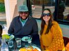 Couple enjoying lunch on the patio at Annie's Pancake House in Skokie