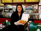 Friendly server with Mediterranean Wrap at The Canteen Restaurant in Barrington