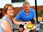 Happy couple enjoying lunch at The Canteen Restaurant in Barrington