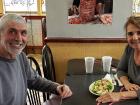 Couple enjoying lunch at Charcoal Flame Grill in Morton Grove