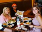 Friends enjoying lunch at Charkie's Restaurant in Carol Stream