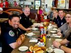 Police officers having lunch at Continental Restaurant & Banquets in Buffalo Grove