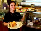 Friendly server at Dino's Cafe in Bloomingdale