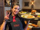 Friendly server at Ellwood Steak and Fish House in DeKalb