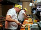 Hard working kitchen crew at Franksville Restaurant in Chicago