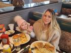 Mom and daughter having lunch at Les Brothers Restaurant in Oak Lawn