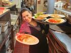 Friendly server at Les Brothers Restaurant in Oak Lawn