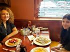 Friends enjoying crepes and waffles at Lumes Pancake House Chicago