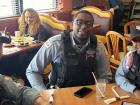 Police officers enjoying lunch at Lumes Pancake House Chicago