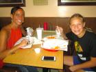 Mom and daughter enjoying lunch at The Works Gyros in Glenview