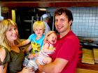 Family enjoying lunch at Nick's Drive In Restaurant Chicago